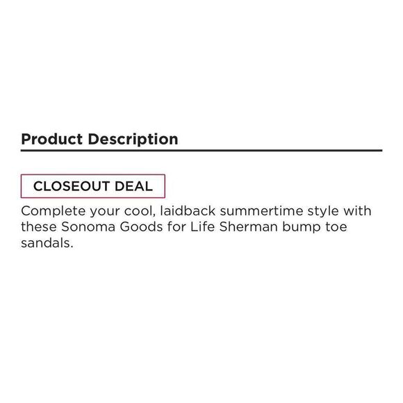 New! Sonoma Men’s Sherman Bump Toe Sandals Sz 13 Taupe Cushioned Footbed NWT - Picture 9 of 14